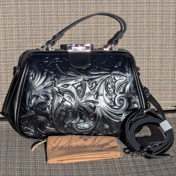 Patricia Nash "Gracchi" Leather Satchel With Crossbody Strap (Tooled Collection) - Picture 1 of 4